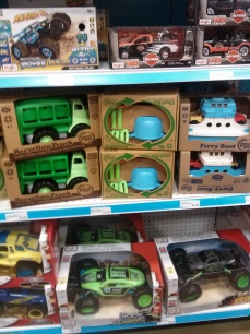 These caught my eye as I was browsing the toy section of a store with my kids one day.  They are made using recycled materials.